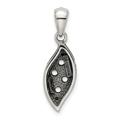 Sterling Silver Antiqued w/14K/Silver Two-Tone 4-stone W/diamond Mother's Pendant