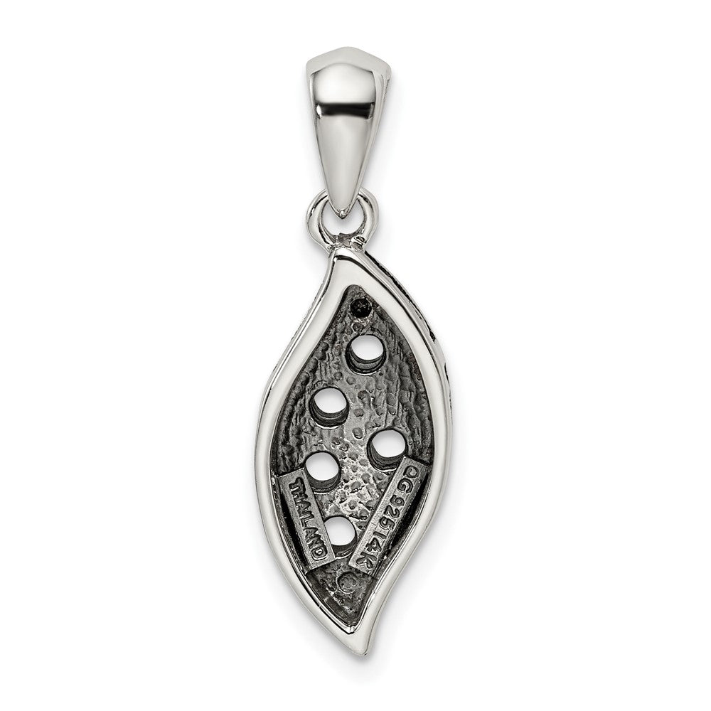 Sterling Silver Antiqued w/14K/Silver Two-Tone 5-stone W/diamond Mother's Pendant