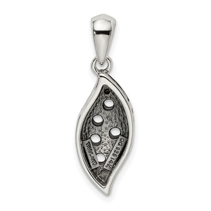 Sterling Silver Antiqued w/14K/Silver Two-Tone 5-stone W/diamond Mother's Pendant