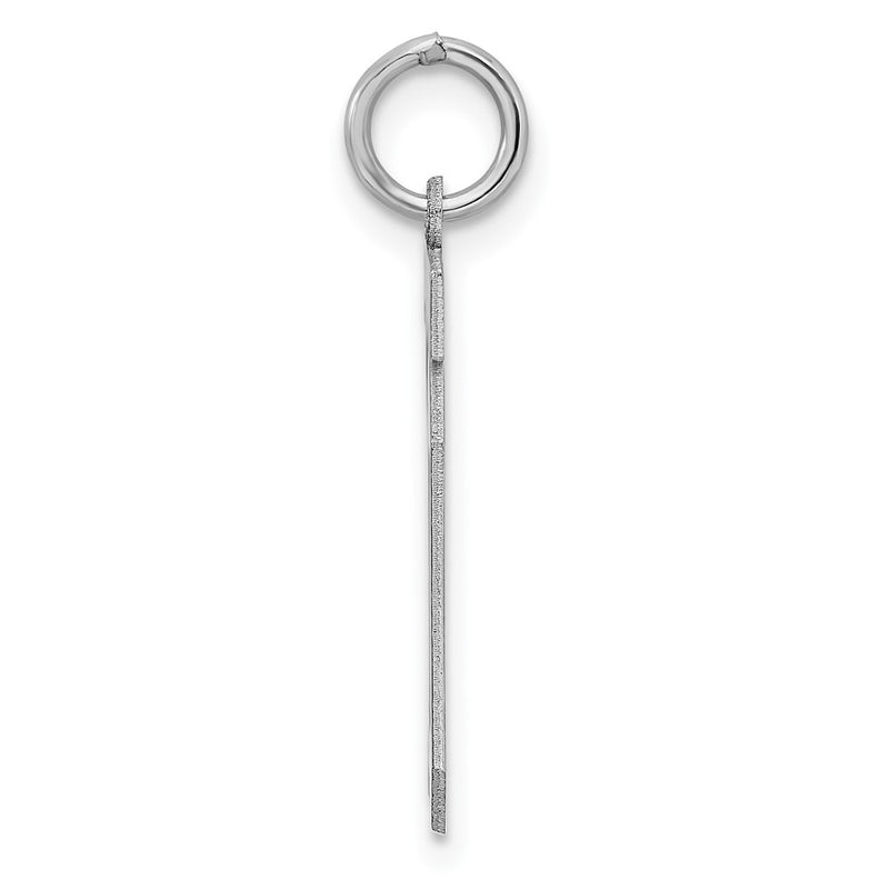 Sterling Silver Sterling/Silver Rhodium-Plated Polished Number 10 Charm