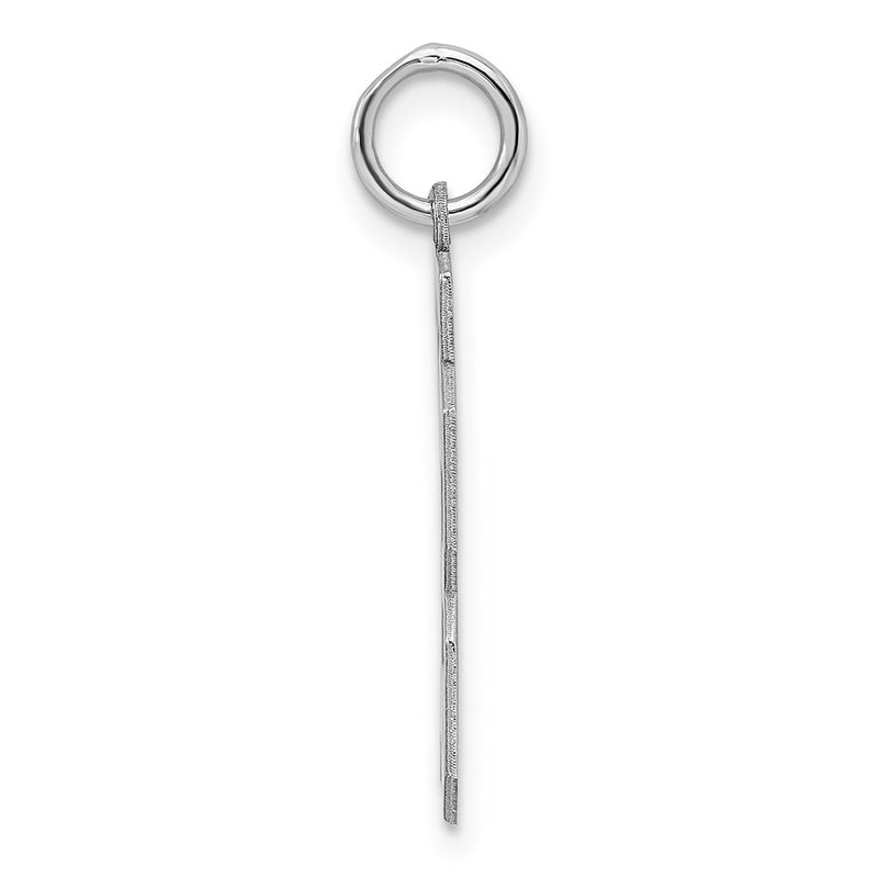 Sterling Silver Sterling/Silver Rhodium-Plated Polished Number 13 Charm