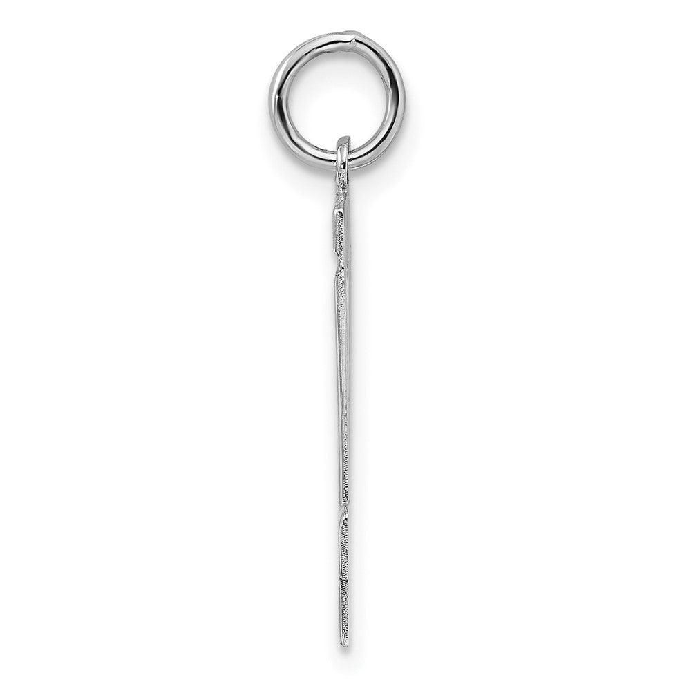 Sterling Silver Sterling/Silver Rhodium-Plated Polished Number 14 Charm