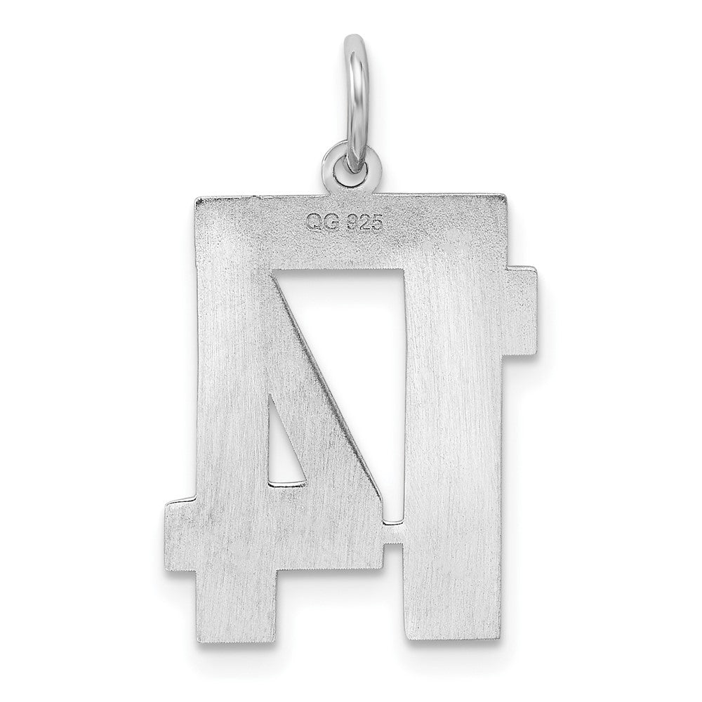 Sterling Silver Sterling/Silver Rhodium-Plated Polished Number 14 Charm