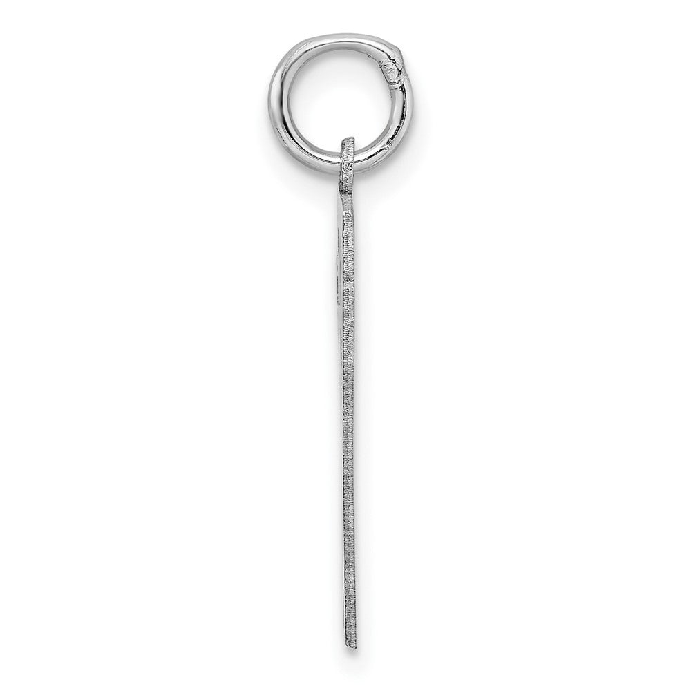 Sterling Silver Sterling/Silver Rhodium-Plated Polished Number 17 Charm