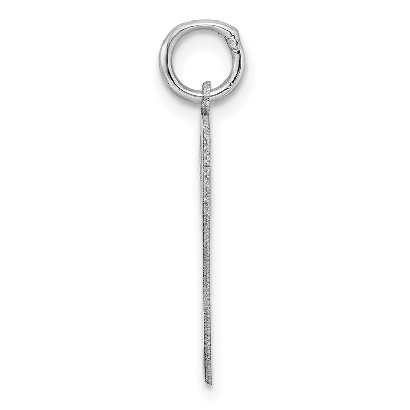 Sterling Silver Sterling/Silver Rhodium-Plated Polished Number 17 Charm