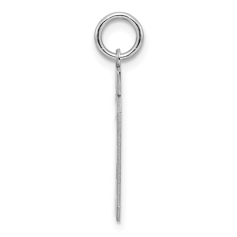 Sterling Silver Sterling/Silver Rhodium-Plated Polished Number 19 Charm
