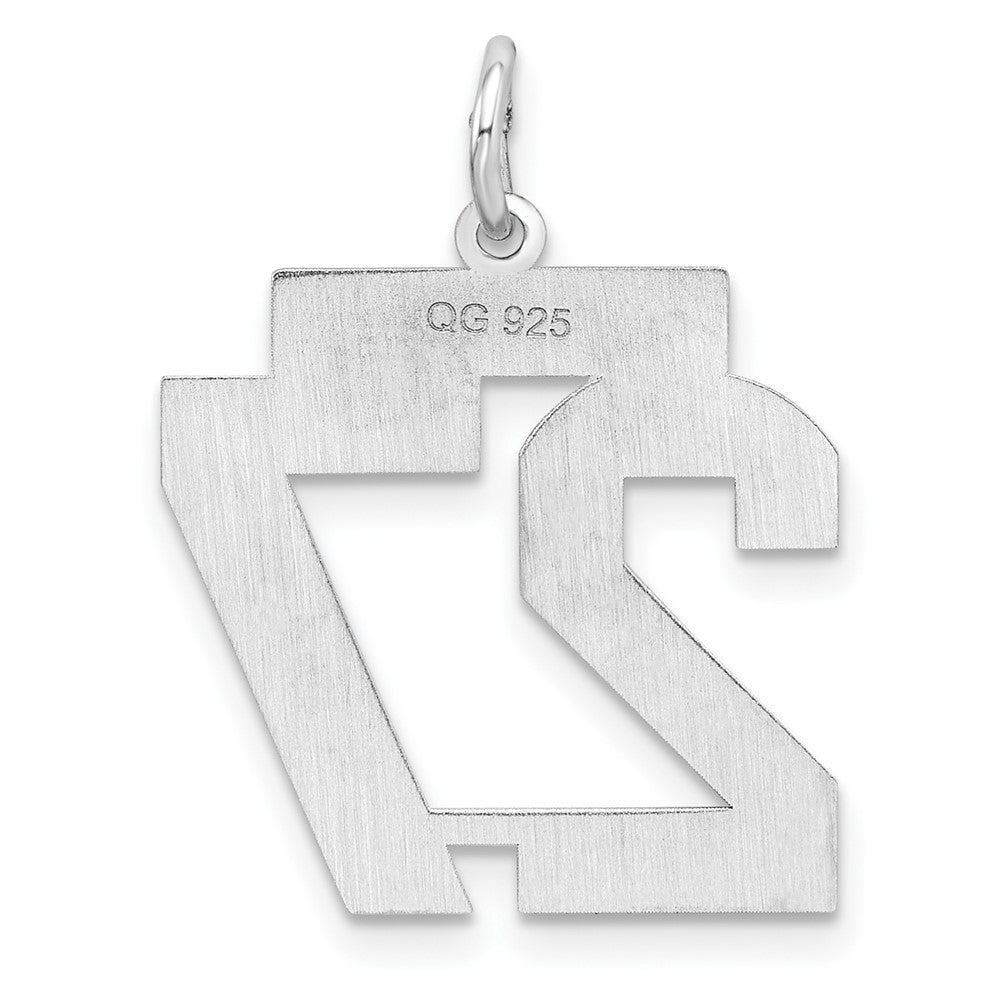 Sterling Silver Sterling/Silver Rhodium-Plated Polished Number 27 Charm