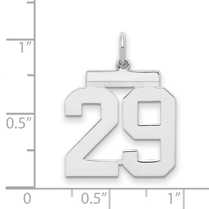 Sterling Silver Sterling/Silver Rhodium-Plated Polished Number 29 Charm