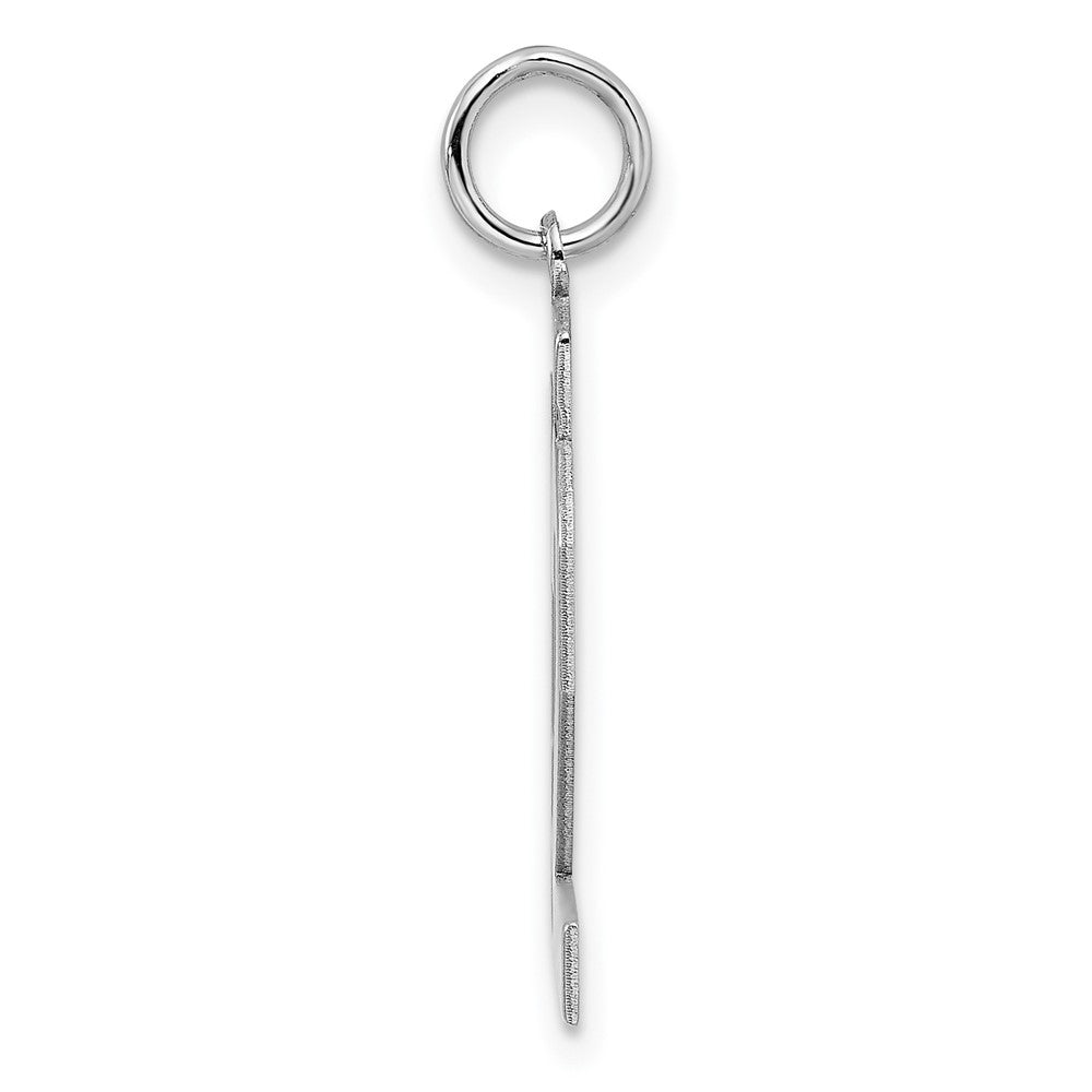 Sterling Silver Sterling/Silver Rhodium-Plated Polished Number 42 Charm