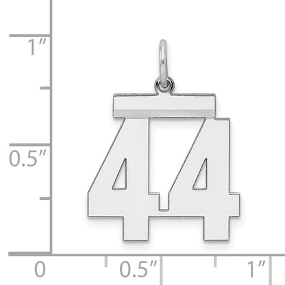 Sterling Silver Sterling/Silver Rhodium-Plated Polished Number 44 Charm
