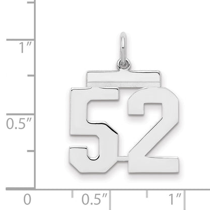 Sterling Silver Sterling/Silver Rhodium-Plated Polished Number 52 Charm