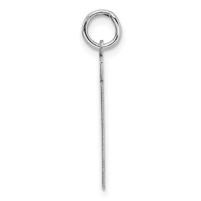 Sterling Silver Sterling/Silver Rhodium-Plated Polished Number 81 Charm