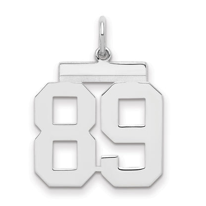 Sterling Silver Sterling/Silver Rhodium-Plated Polished Number 89 Charm