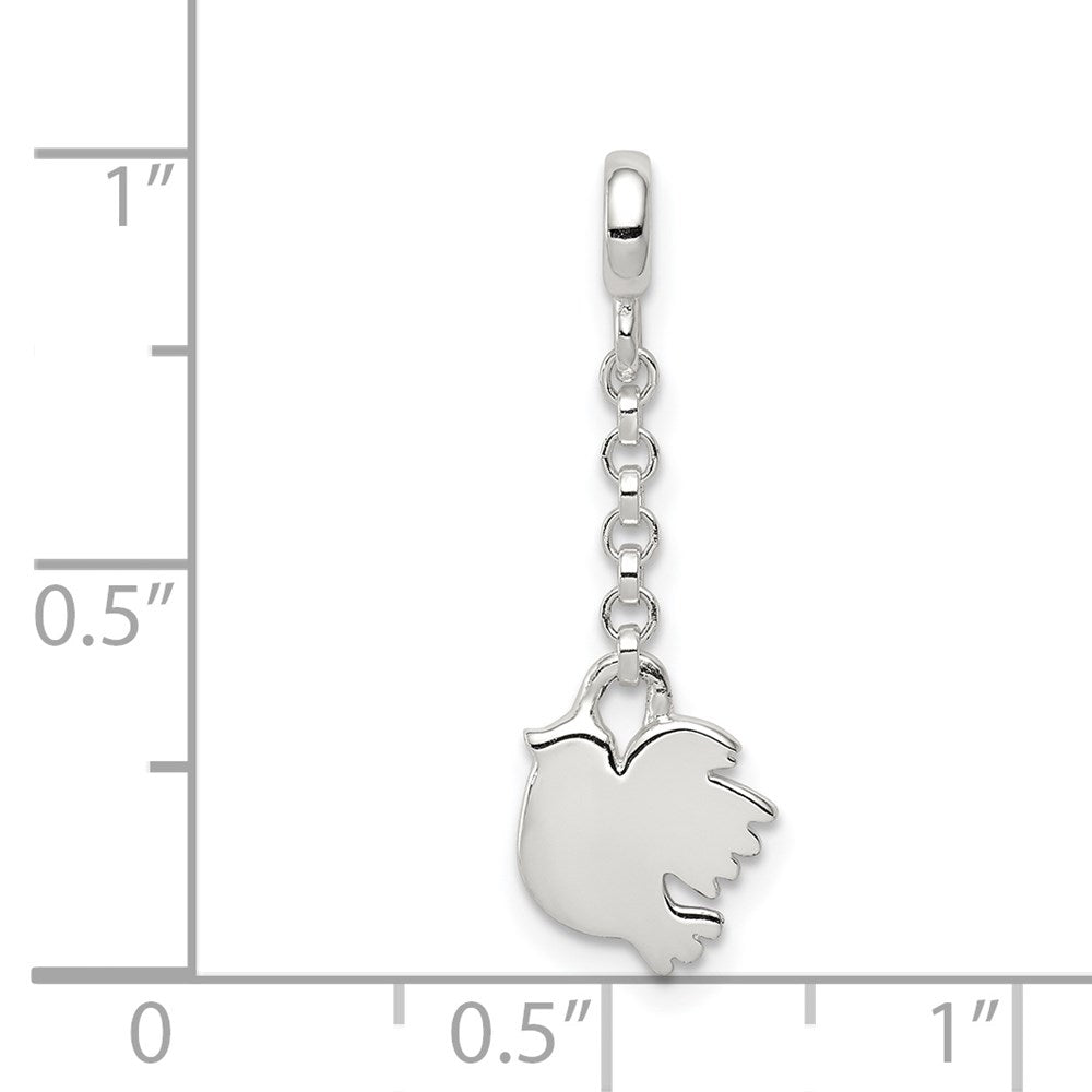 Sterling Silver Polished Bird 1/2In Dangle Enhancer