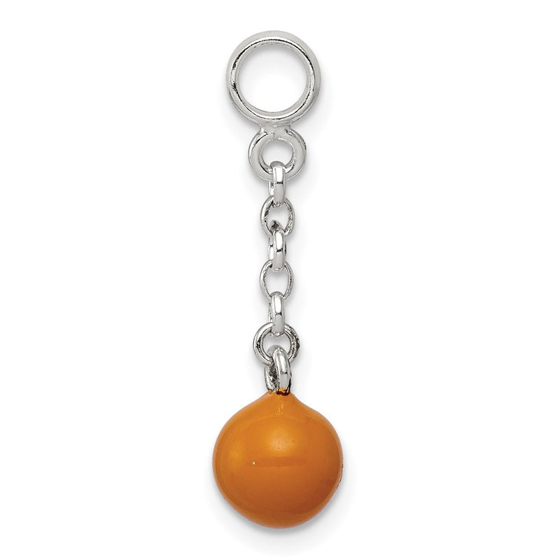 Sterling Silver Yellow Enameled Bead 1/2In Dangle Enhancer