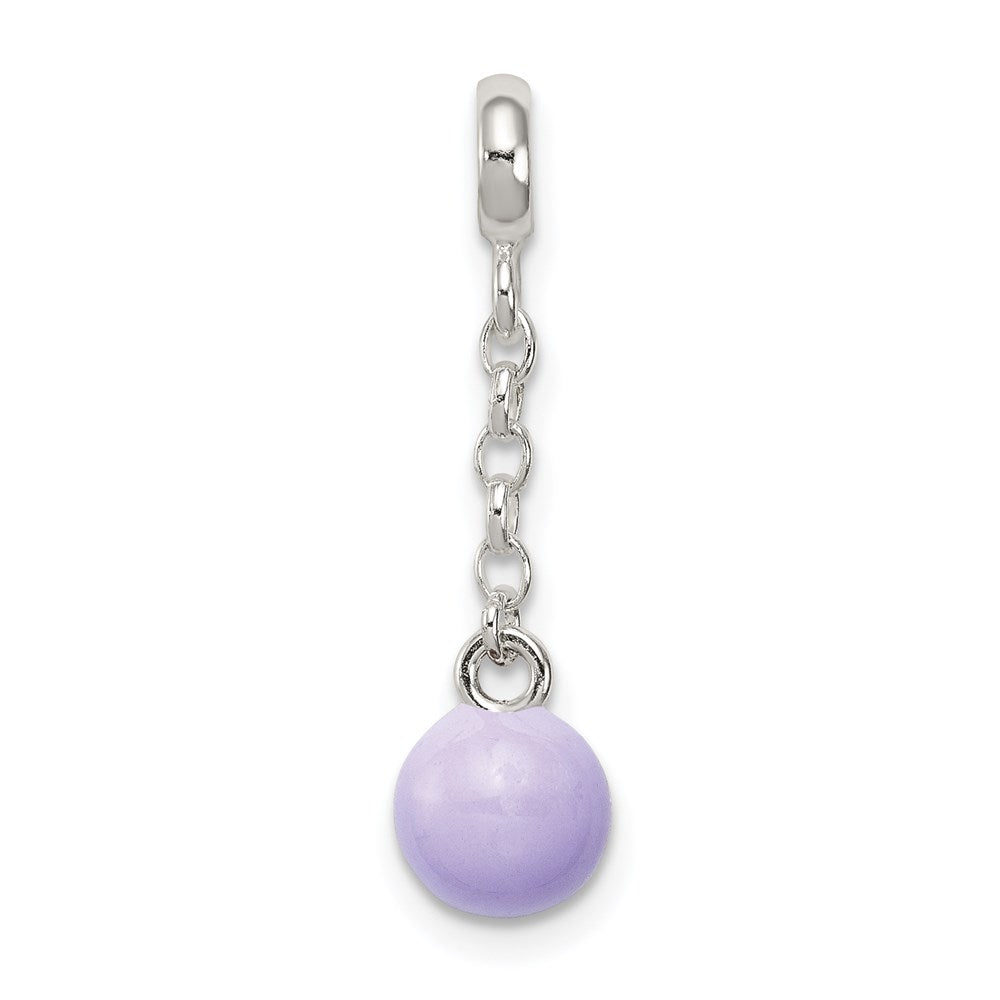 Sterling Silver Lilac Enamel Bead 1/2In Dangle Enhancer