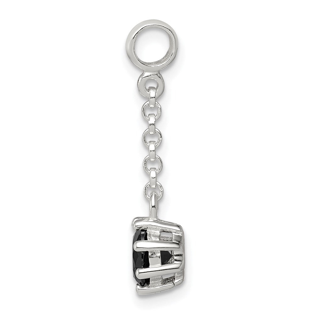 Sterling Silver Black Cz 1/2In Dangle Enhancer