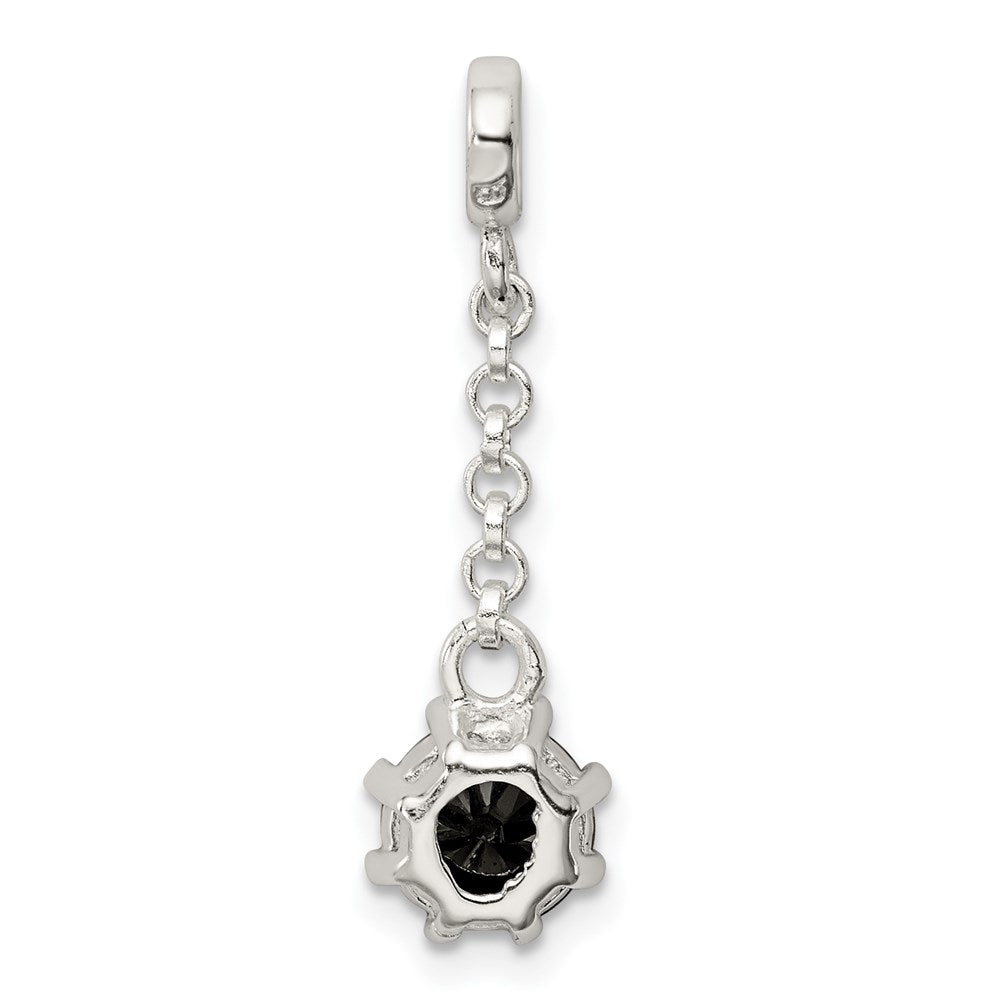 Sterling Silver Black Cz 1/2In Dangle Enhancer