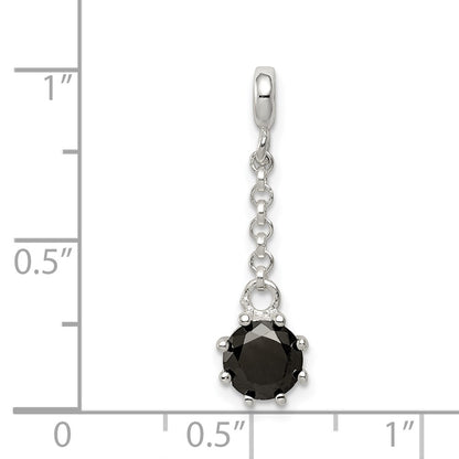 Sterling Silver Black Cz 1/2In Dangle Enhancer
