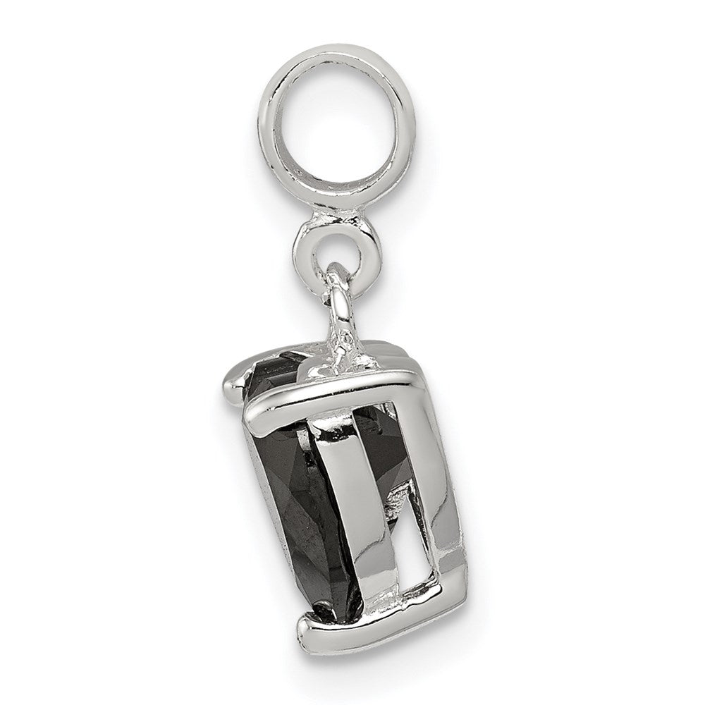 Sterling Silver Black Cz Heart Enhancer
