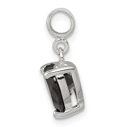 Sterling Silver Black Cz Heart Enhancer