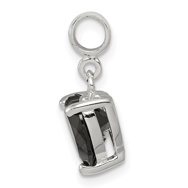 Sterling Silver Black Cz Heart Enhancer