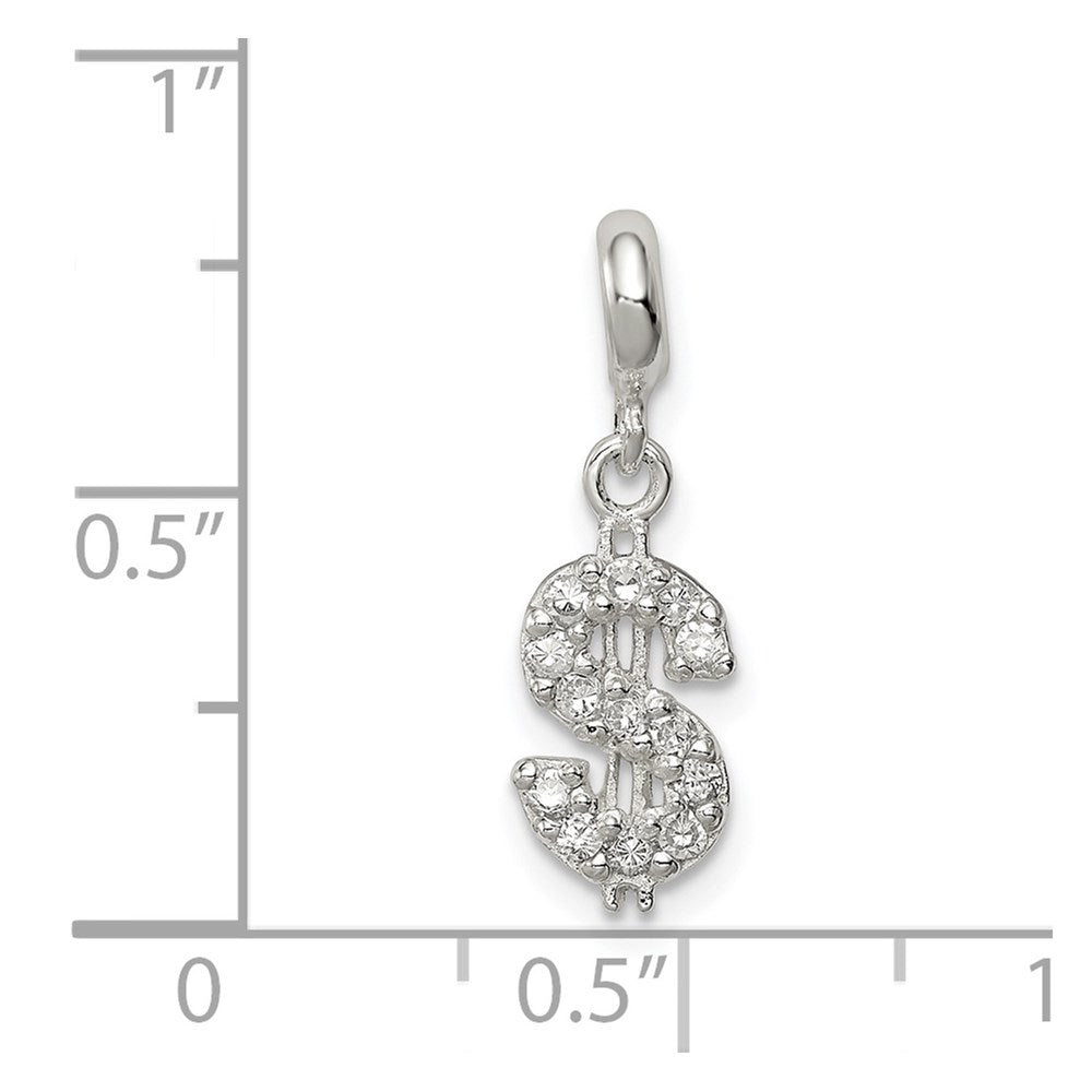 Sterling Silver Cz Dollar Sign Enhancer