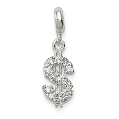 Sterling Silver Cz Dollar Sign Enhancer