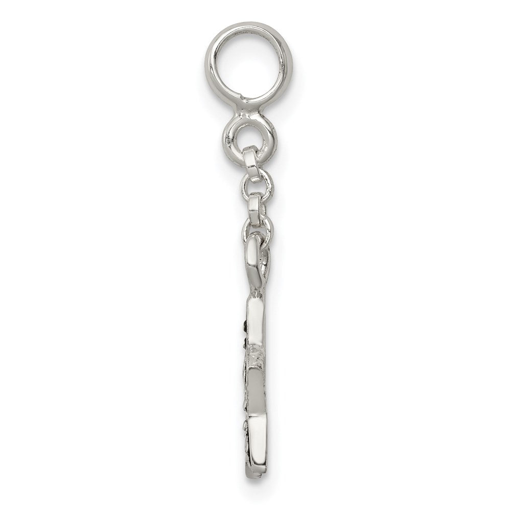 Sterling Silver Enameled Star 1/2In Dangle Enhancer