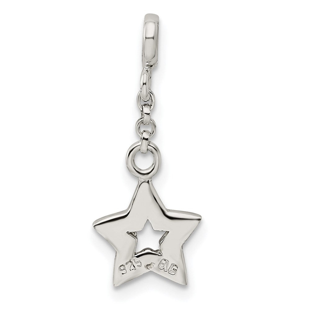 Sterling Silver Enameled Star 1/2In Dangle Enhancer