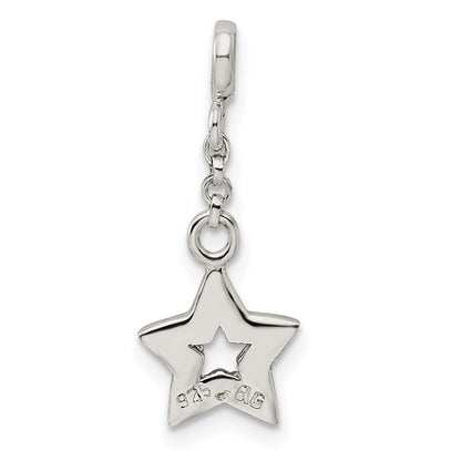 Sterling Silver Enameled Star 1/2In Dangle Enhancer