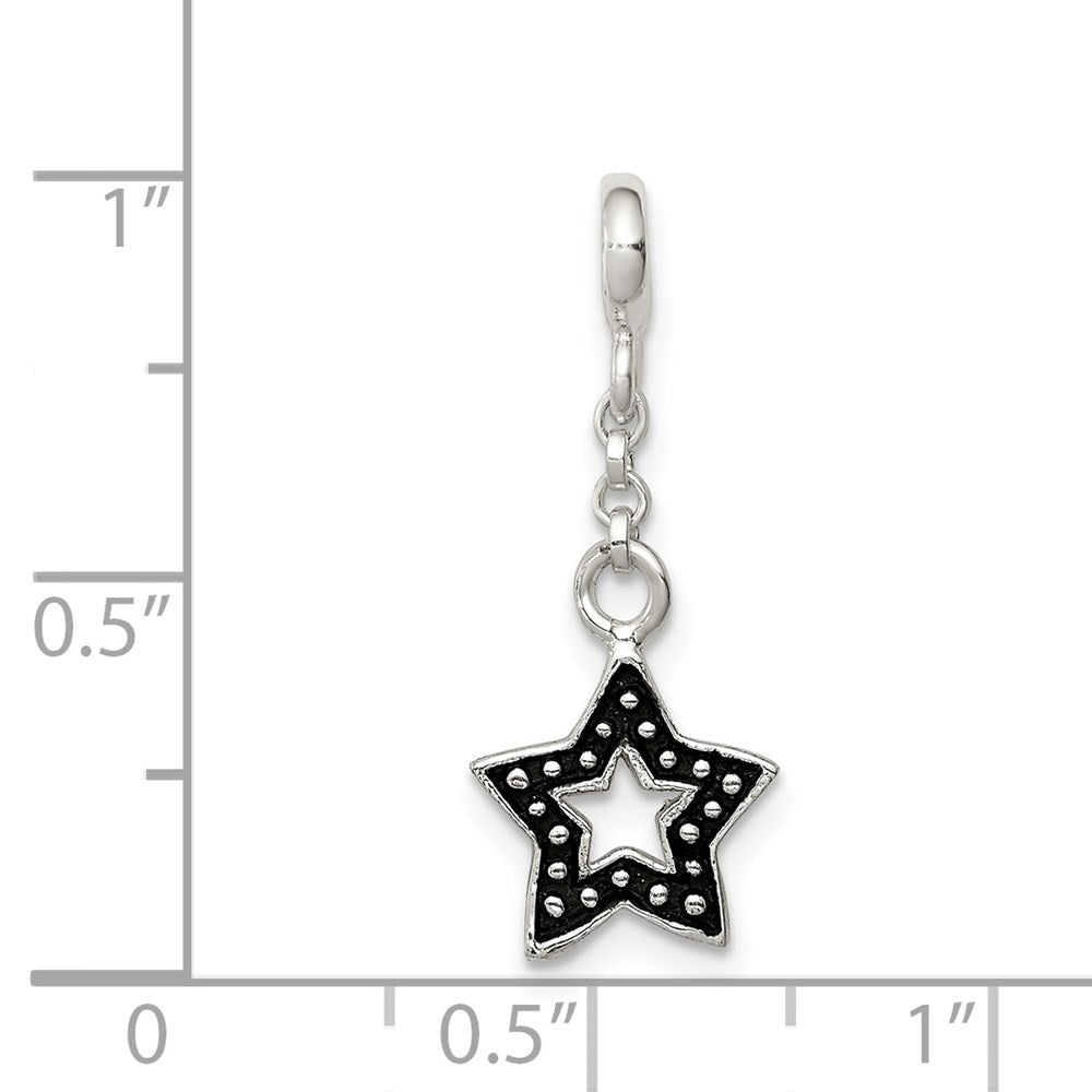 Sterling Silver Enameled Star 1/2In Dangle Enhancer