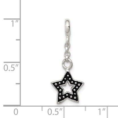 Sterling Silver Enameled Star 1/2In Dangle Enhancer