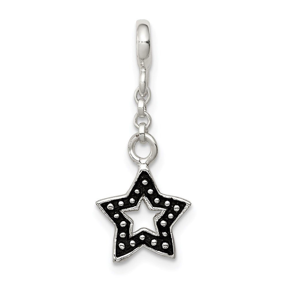 Sterling Silver Enameled Star 1/2In Dangle Enhancer