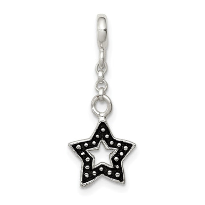 Sterling Silver Enameled Star 1/2In Dangle Enhancer
