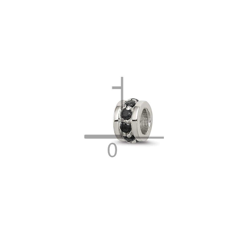 Sterling Silver Black Cz Spacer Enhancer