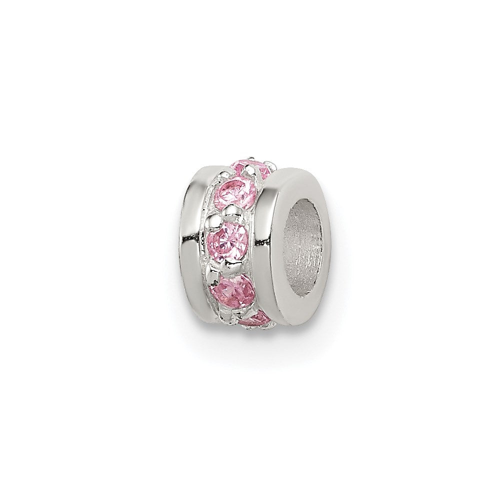 Sterling Silver Pink Cz Spacer Enhancer