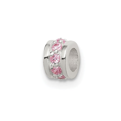 Sterling Silver Pink Cz Spacer Enhancer