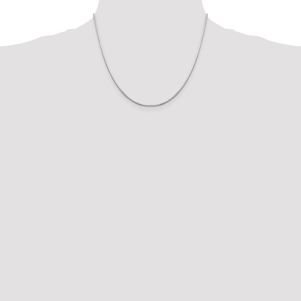 18 Inch Sterling Silver 1.25mm Octagonal Snake Chain Necklace