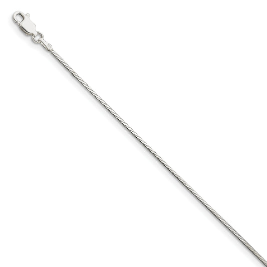 9 Inch Sterling Silver 1.25mm Octagonal Snake Chain