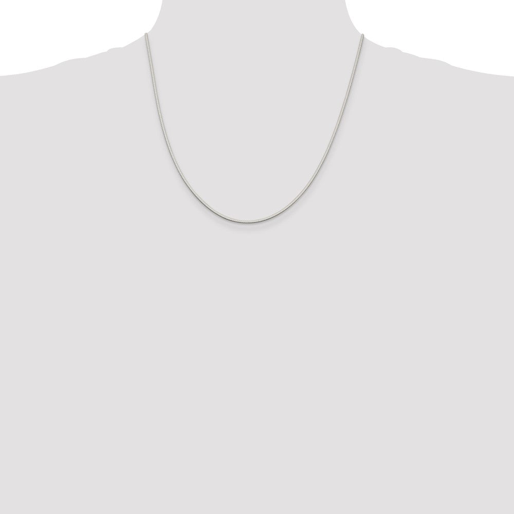 20 Inch Sterling Silver 1.35mm Octagonal Snake Chain Necklace