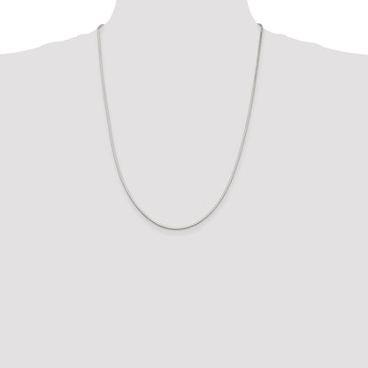 24 Inch Sterling Silver 1.35mm Octagonal Snake Chain Necklace