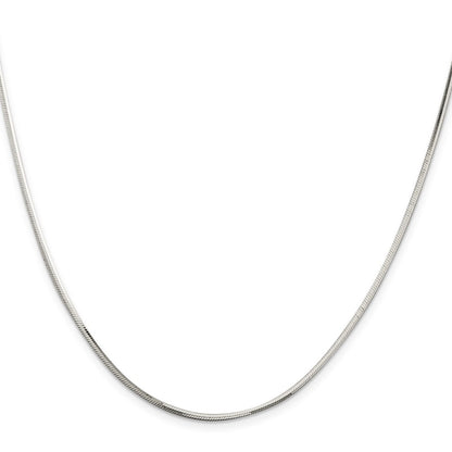 20 Inch Sterling Silver 1.65mm Octagonal Snake Chain Necklace