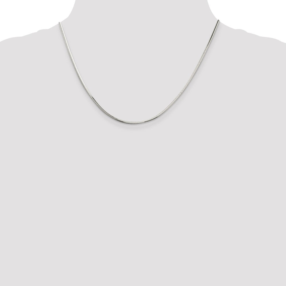 18 Inch Sterling Silver 1.65mm Octagonal Snake Chain Necklace