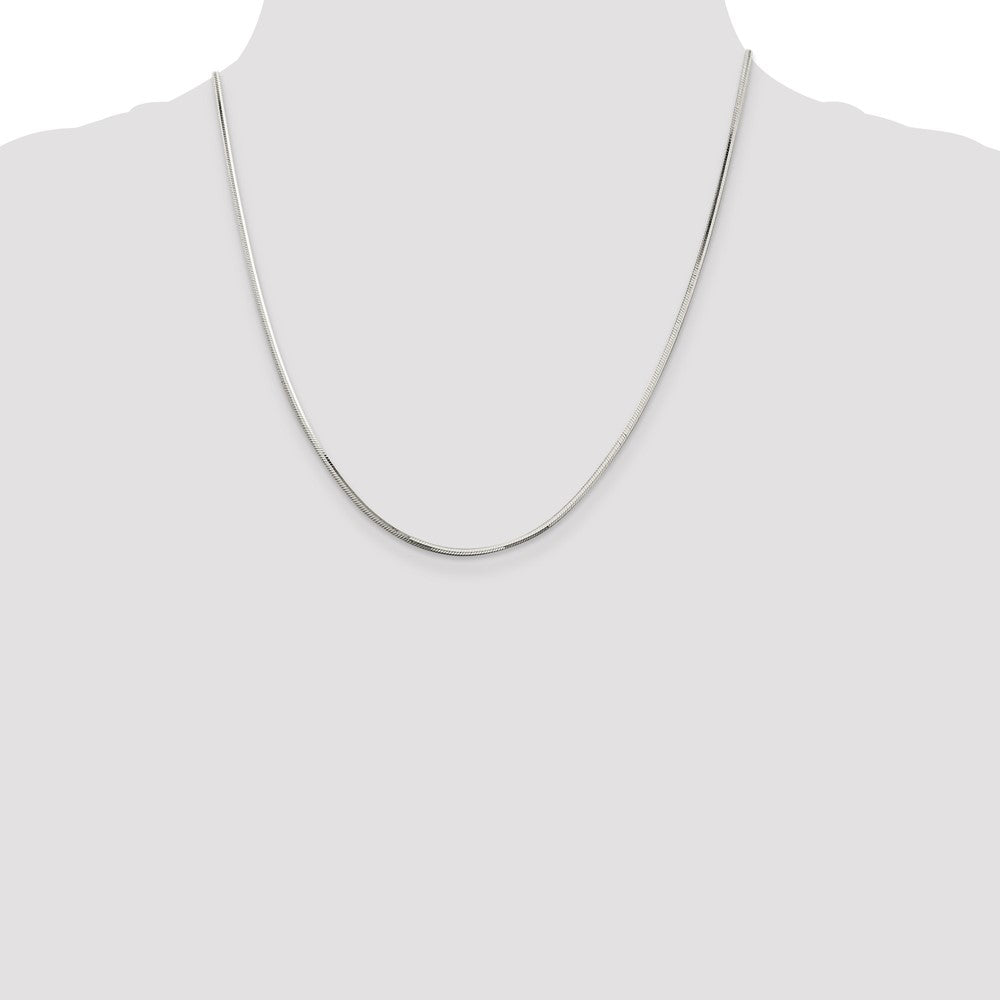 20 Inch Sterling Silver 1.65mm Octagonal Snake Chain Necklace