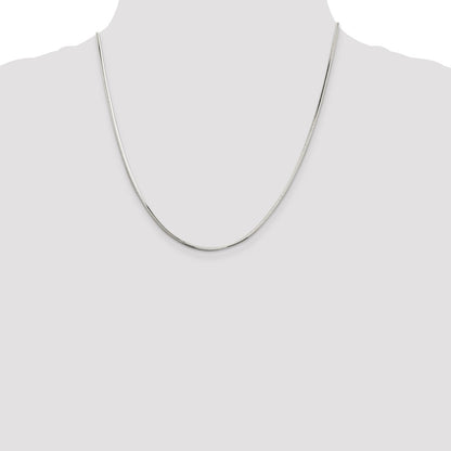 20 Inch Sterling Silver 1.65mm Octagonal Snake Chain Necklace