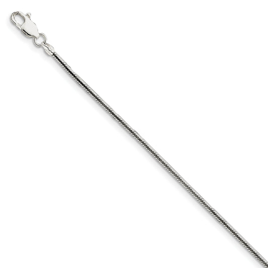 8 Inch Sterling Silver 1.65mm Octagonal Snake Chain