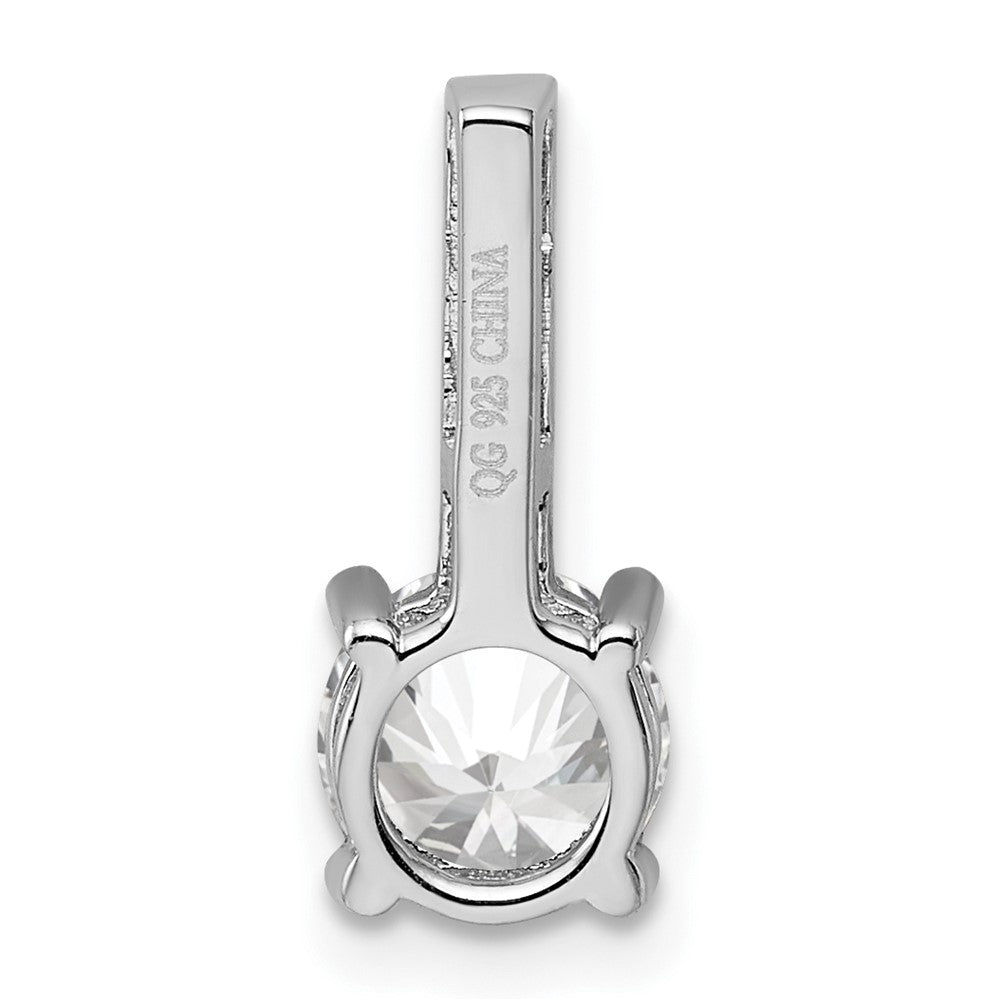 Sterling Silver Rhodium-Plated Cz Pendant