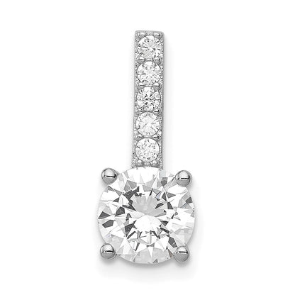 Sterling Silver Rhodium-Plated Cz Pendant