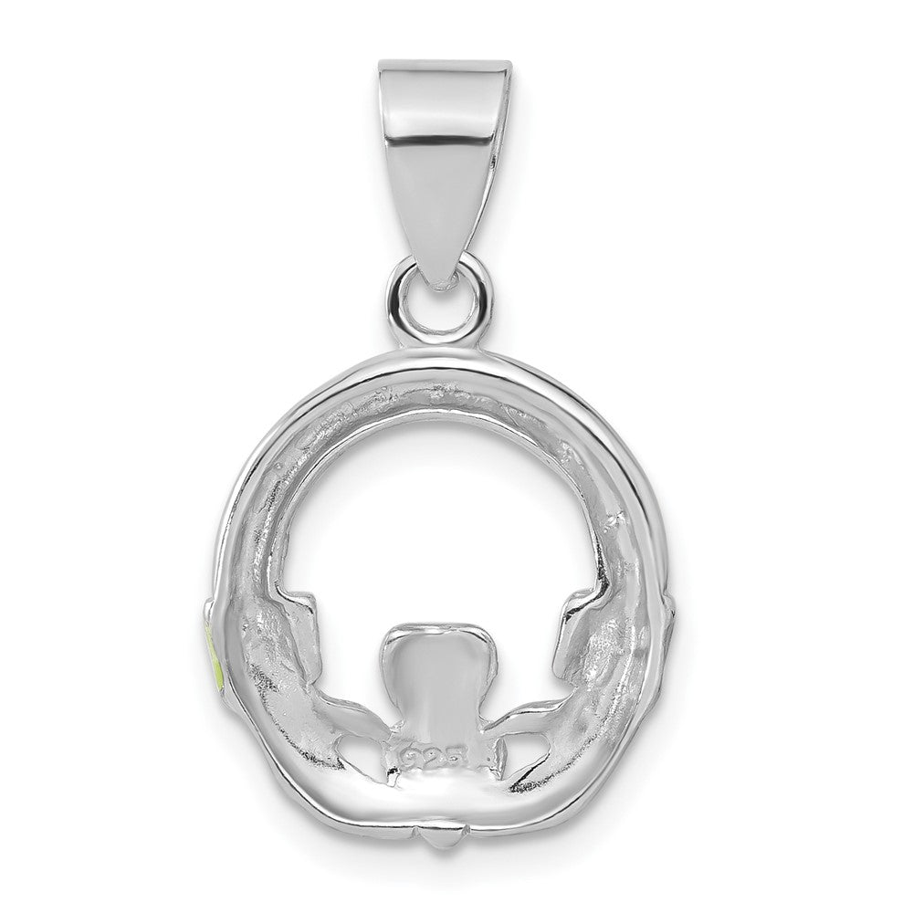 Sterling Silver Enameled Claddagh Pendant